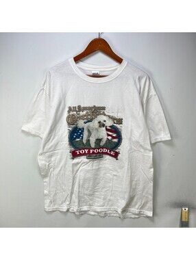 Vintage Dog Poodle Puppy USA T Shirt XL